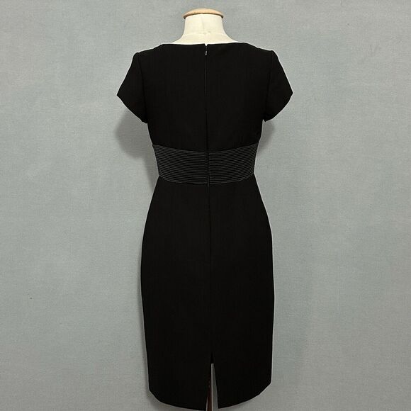 Carmen Marc Valvo Womens Dress 8 Black High Waist Sheath LBD Event Occasion - Picture 3 of 14